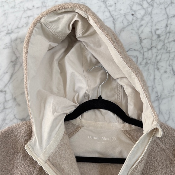 Outdoor Voices Colorblock Mega Fleece 1/2 Zip Oatmeal Amber Sz S - Picture 9 of 10